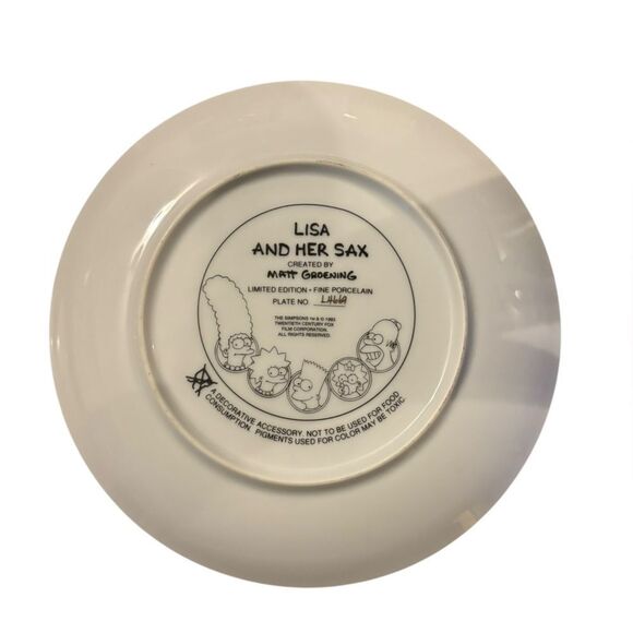 The Simpsons plates Lisa and her sax caroling plates Franklin mint Bart Simpson - Picture 5 of 5
